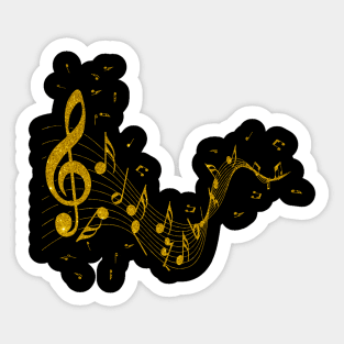 Sheet music with clef as gift for musicians Musical symbols & sheet music Sticker